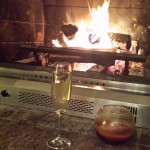 Prosecco by the fire